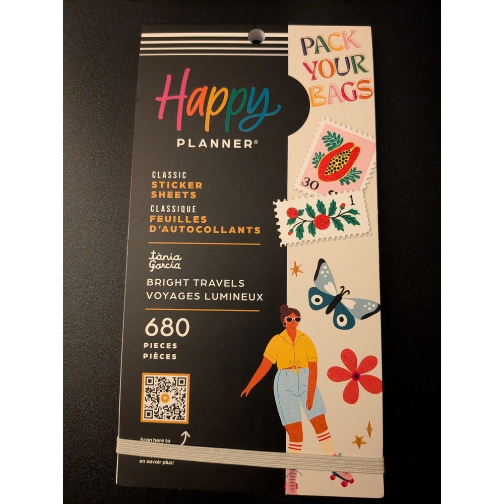 Happy Planner x Tania Garcia Classic Sticker Sheets Bright Travels 680 Pieces